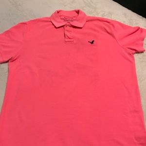 American Eagle Outfitters Neon Pink Polo Shirt